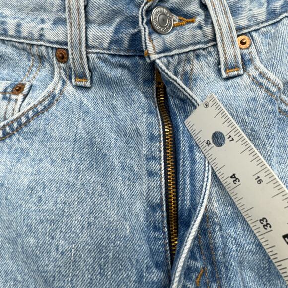 VINTAGE Levis 505 Shorts Men 31 Blue Denim Red‎ Tab 90s Raw Jorts Batwing Y2K - Picture 9 of 12